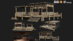 1 - 200 OLD MEDIEVAL HOUSES BUILDINGS PACK 4K GameReady