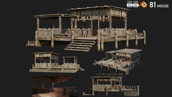 1 - 200 OLD MEDIEVAL HOUSES BUILDINGS PACK 4K GameReady