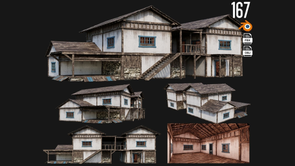 1 - 200 OLD MEDIEVAL HOUSES BUILDINGS PACK 4K GameReady