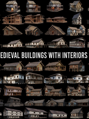 1 - 200 OLD MEDIEVAL HOUSES BUILDINGS PACK 4K GameReady