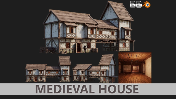 1 - 200 OLD MEDIEVAL HOUSES BUILDINGS PACK 4K GameReady