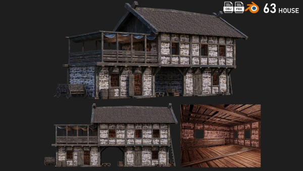 1 - 200 OLD MEDIEVAL HOUSES BUILDINGS PACK 4K GameReady