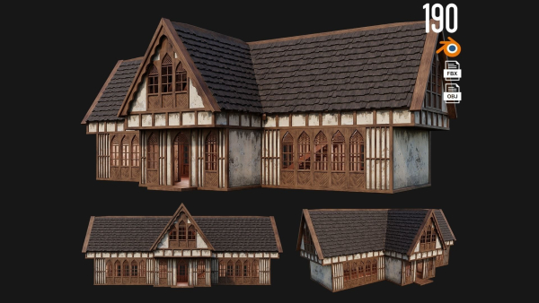 1 - 200 OLD MEDIEVAL HOUSES BUILDINGS PACK 4K GameReady