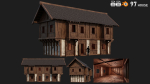 1 - 200 OLD MEDIEVAL HOUSES BUILDINGS PACK 4K GameReady