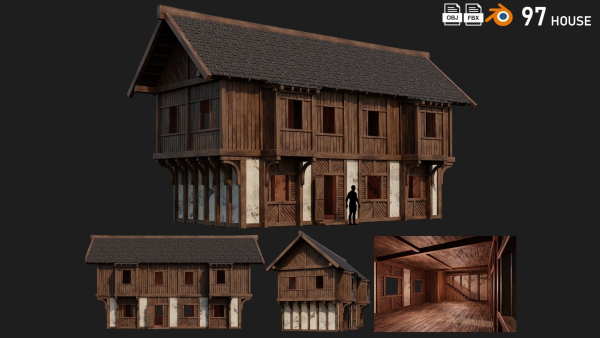 1 - 200 OLD MEDIEVAL HOUSES BUILDINGS PACK 4K GameReady