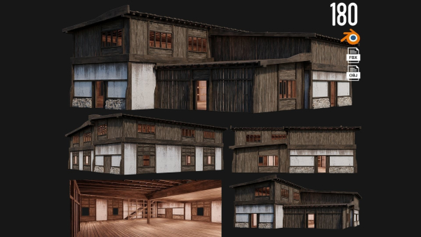 1 - 200 OLD MEDIEVAL HOUSES BUILDINGS PACK 4K GameReady