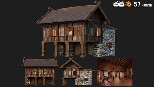 1 - 200 OLD MEDIEVAL HOUSES BUILDINGS PACK 4K GameReady