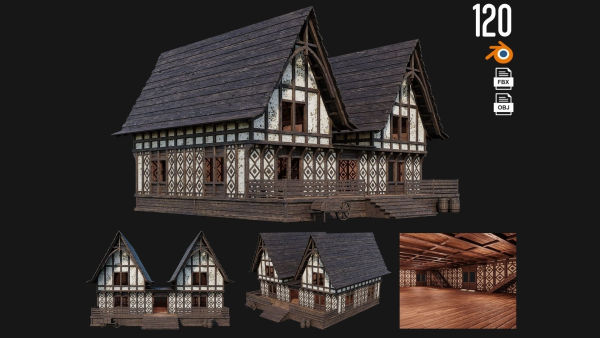1 - 200 OLD MEDIEVAL HOUSES BUILDINGS PACK 4K GameReady