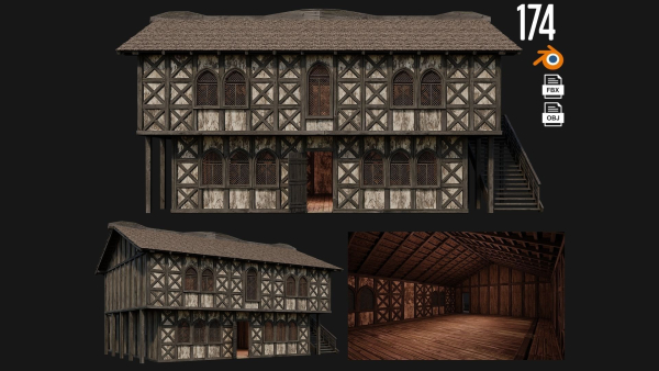 1 - 200 OLD MEDIEVAL HOUSES BUILDINGS PACK 4K GameReady