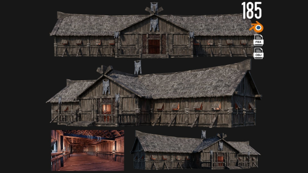 1 - 200 OLD MEDIEVAL HOUSES BUILDINGS PACK 4K GameReady
