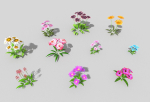 10 low poly flowers pack 2