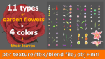 11 TYPE OF GARDEN FLOWERS with leaves