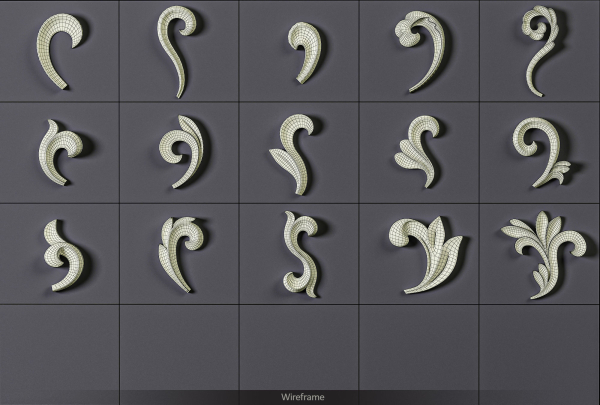 160 Ornament Brushes 4K Alphas and 3D Models- VOL 03