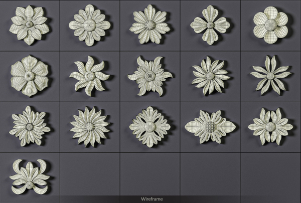 160 Ornament Brushes 4K Alphas and 3D Models- VOL 03