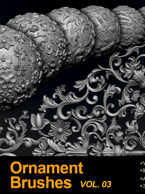 160 Ornament Brushes 4K Alphas and 3D Models- VOL 03