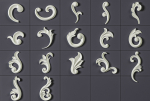 160 Ornament Brushes 4K Alphas and 3D Models- VOL 03
