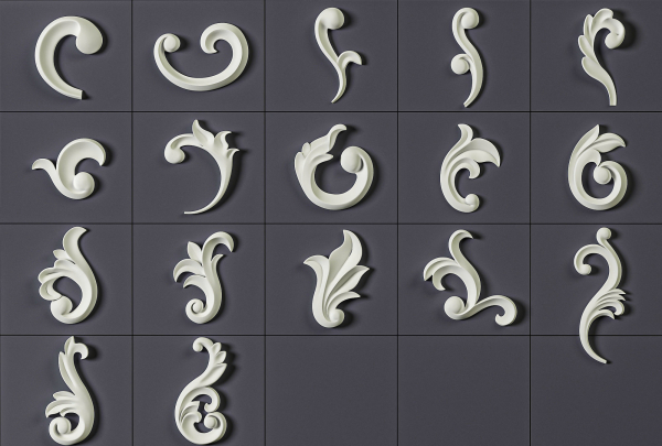 160 Ornament Brushes 4K Alphas and 3D Models- VOL 03