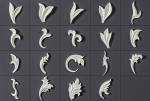 160 Ornament Brushes 4K Alphas and 3D Models- VOL 03