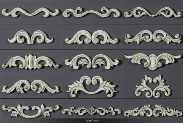 160 Ornament Brushes 4K Alphas and 3D Models- VOL 03