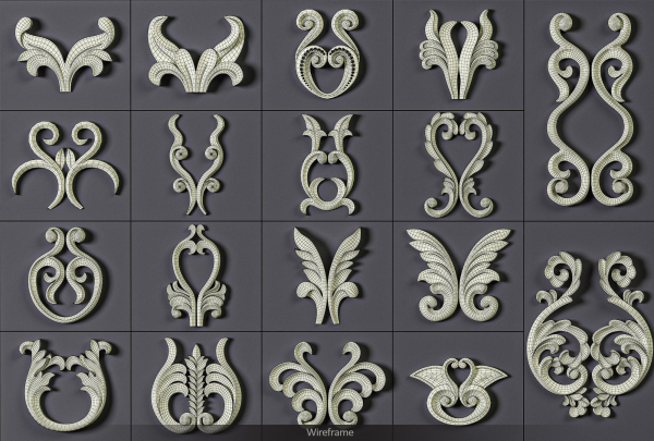 160 Ornament Brushes 4K Alphas and 3D Models- VOL 03