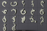 160 Ornament Brushes 4K Alphas and 3D Models- VOL 03