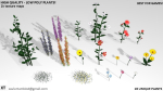 18 Ultra Low poly flowers and plants