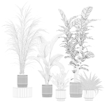 20 Photorealistic Flowers for Interiors - set 204 213 216 218