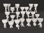 20 Pot plant with little person style 3D printable models