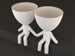 20 Pot plant with little person style 3D printable models