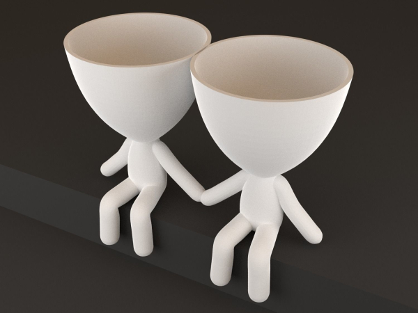20 Pot plant with little person style 3D printable models
