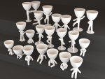 20 Pot plant with little person style 3D printable models