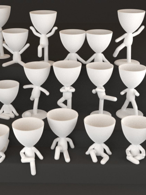 20 Pot plant with little person style 3D printable models