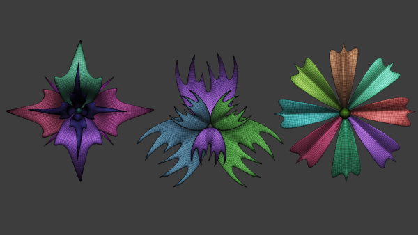 25 Decorative and heraldic flower heads IMM brush set for Zbrush