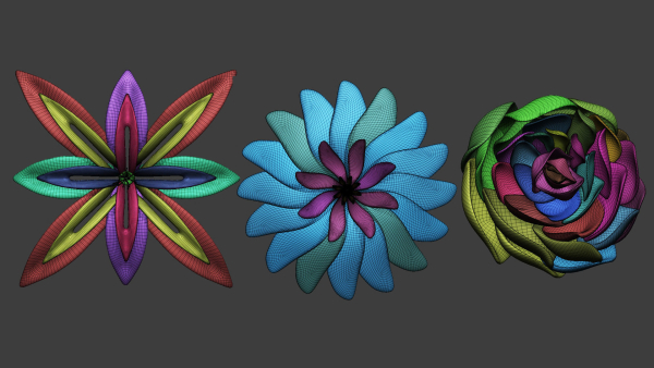 25 Decorative and heraldic flower heads IMM brush set for Zbrush