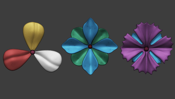 25 Decorative and heraldic flower heads IMM brush set for Zbrush