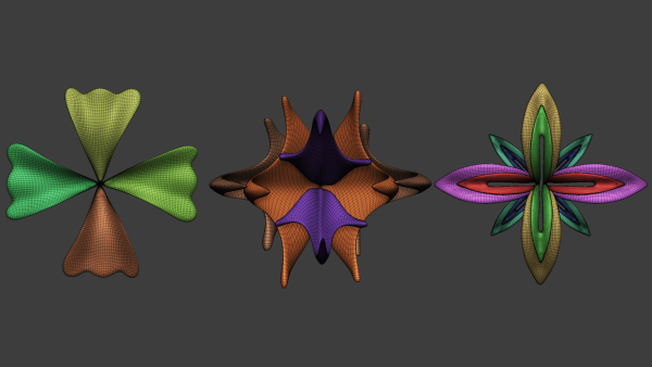 25 Decorative and heraldic flower heads IMM brush set for Zbrush