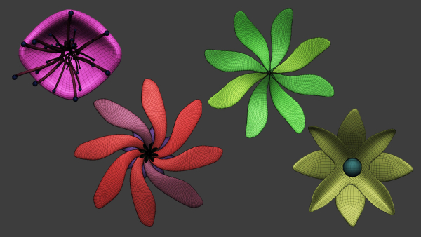25 Decorative and heraldic flower heads IMM brush set for Zbrush