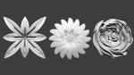 25 Decorative and heraldic flower heads IMM brush set for Zbrush