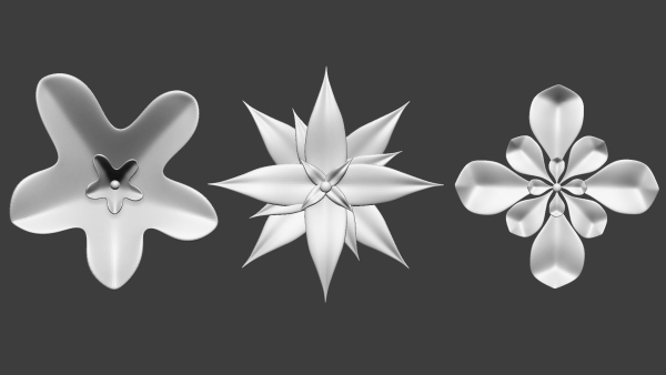 25 Decorative and heraldic flower heads IMM brush set for Zbrush