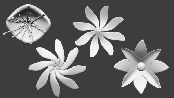 25 Decorative and heraldic flower heads IMM brush set for Zbrush