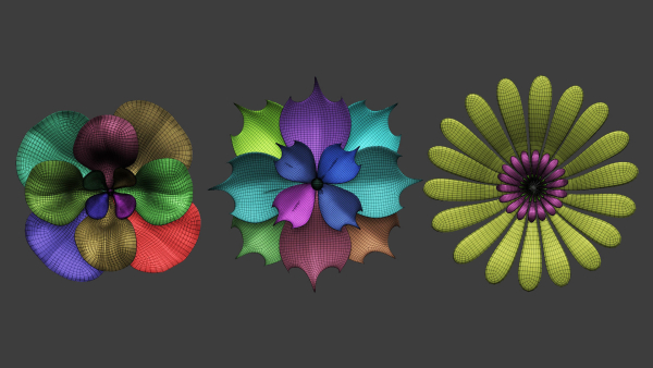 25 Decorative and heraldic flower heads IMM brush set for Zbrush