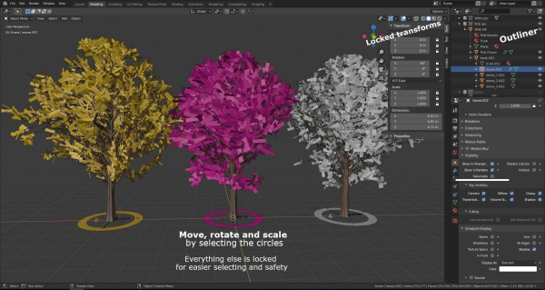 3 Colorful Trees