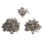 3 Red Rose Flower Bush Low Poly