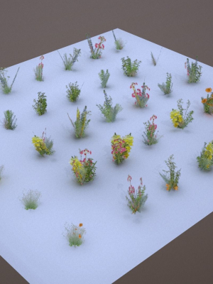 33 Plant Collection Game Ready Low Poly