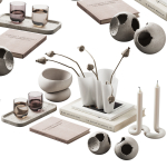 370 decorative set 038 cracked spheres and dried poppy seeds