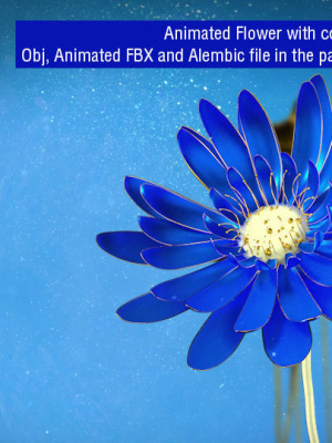 3d Blue Flower Animated