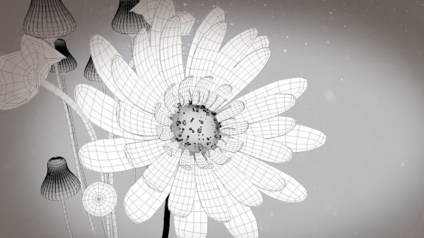 3d Blue Flower Animated