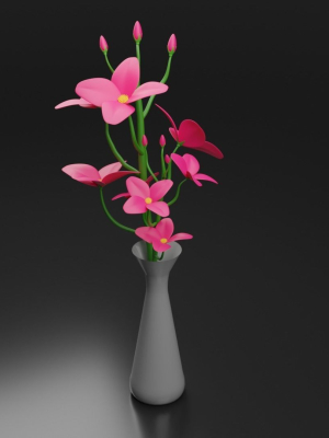 3D Flowers in vase