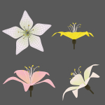 3D Flowers GAME READY types