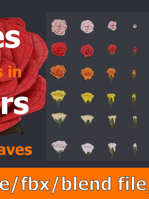 3D Flowers GAME READY types